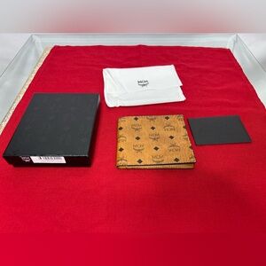 MCM Wallet Brown Bifold Leather Credit Card Case